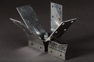 product image of a steel bracket used in the construction of ceilings