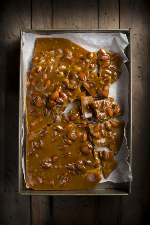 Peanut brittle photographed in Auckland for a cook book client