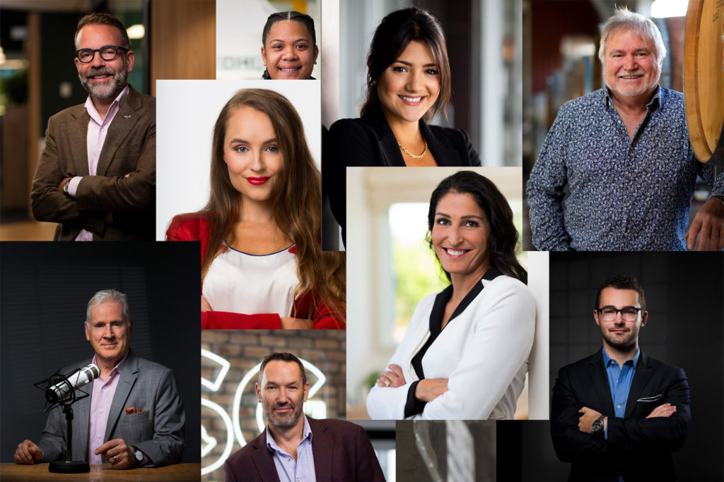 collage of professional headshots captured by Auckland photographer Adam Firth