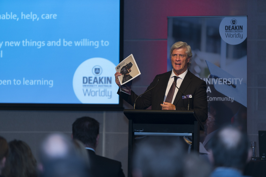 Photograph of speaker at an Auckland business event