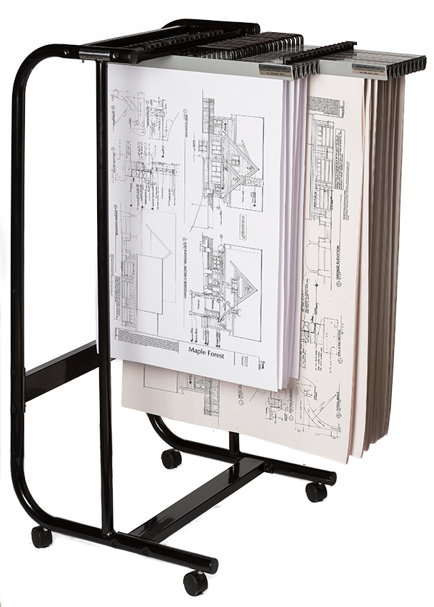 product photography image of file hanging system for large documents