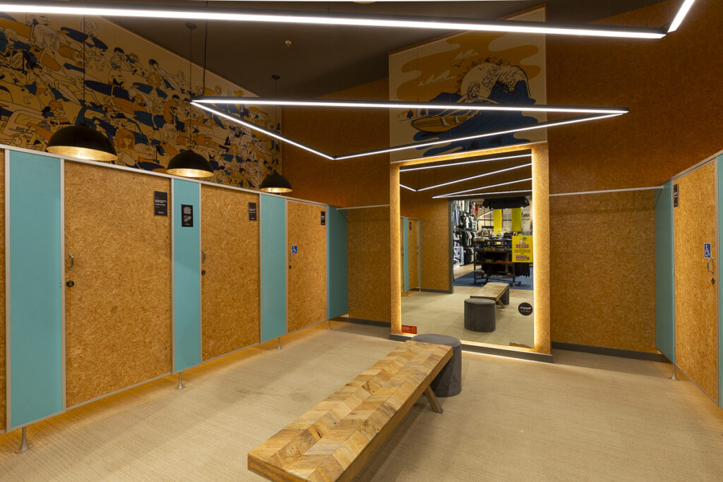 another changing room fit out in Northbeach Tauranga Crossing in the Bay of Plenty