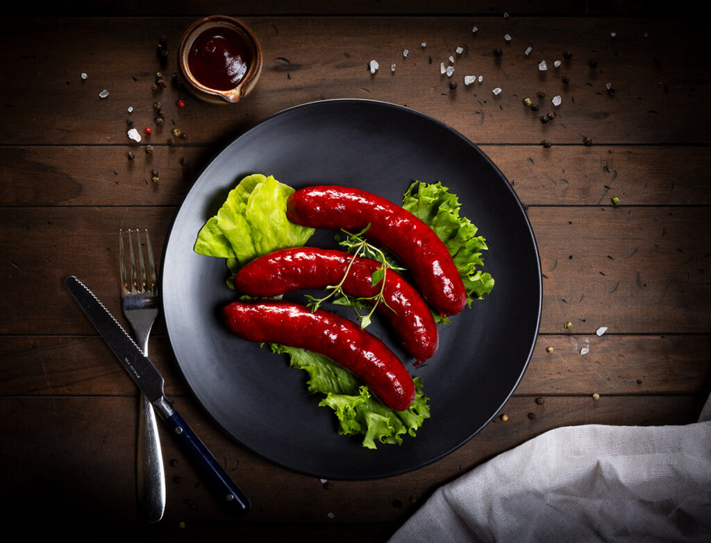 Sausages photographed for a packshot catalogue refresh in Auckland, NZ